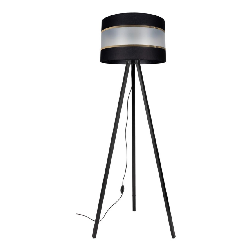 Lámpara de pie CORAL 1xE27/60W/230V wengué/negro/dorado