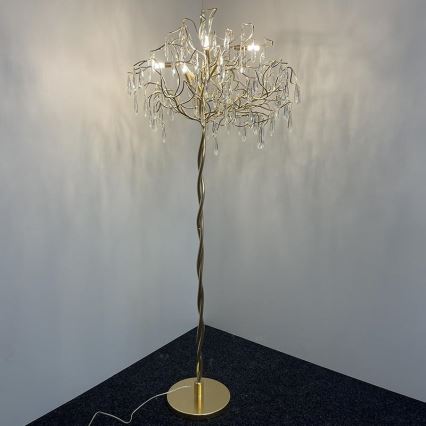 Lámpara de pie de cristal 5xG9/40W/230V dorado