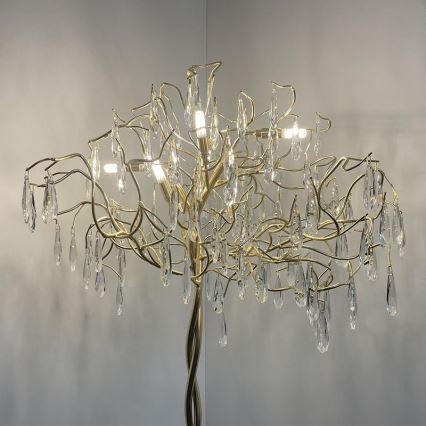 Lámpara de pie de cristal 5xG9/40W/230V dorado