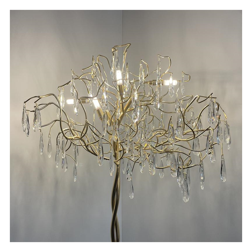 Lámpara de pie de cristal 5xG9/40W/230V dorado