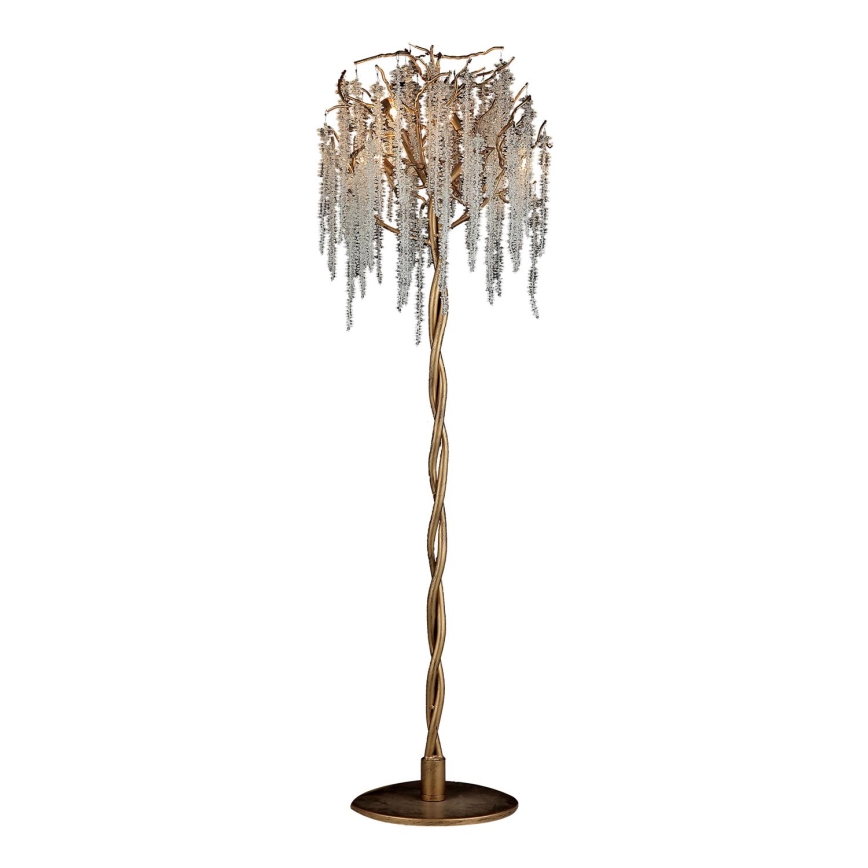 Lámpara de pie de cristal 5xG9/40W/230V dorado