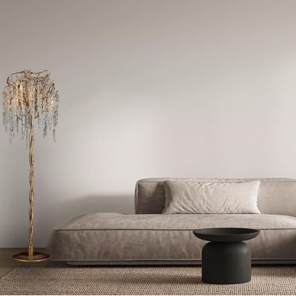 Lámpara de pie de cristal 5xG9/40W/230V dorado
