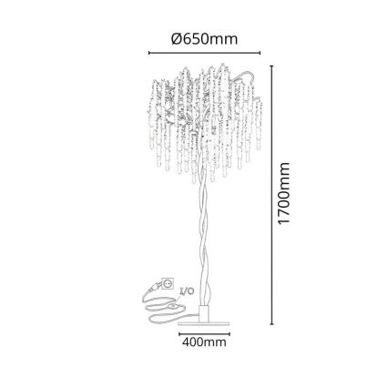Lámpara de pie de cristal 5xG9/40W/230V dorado