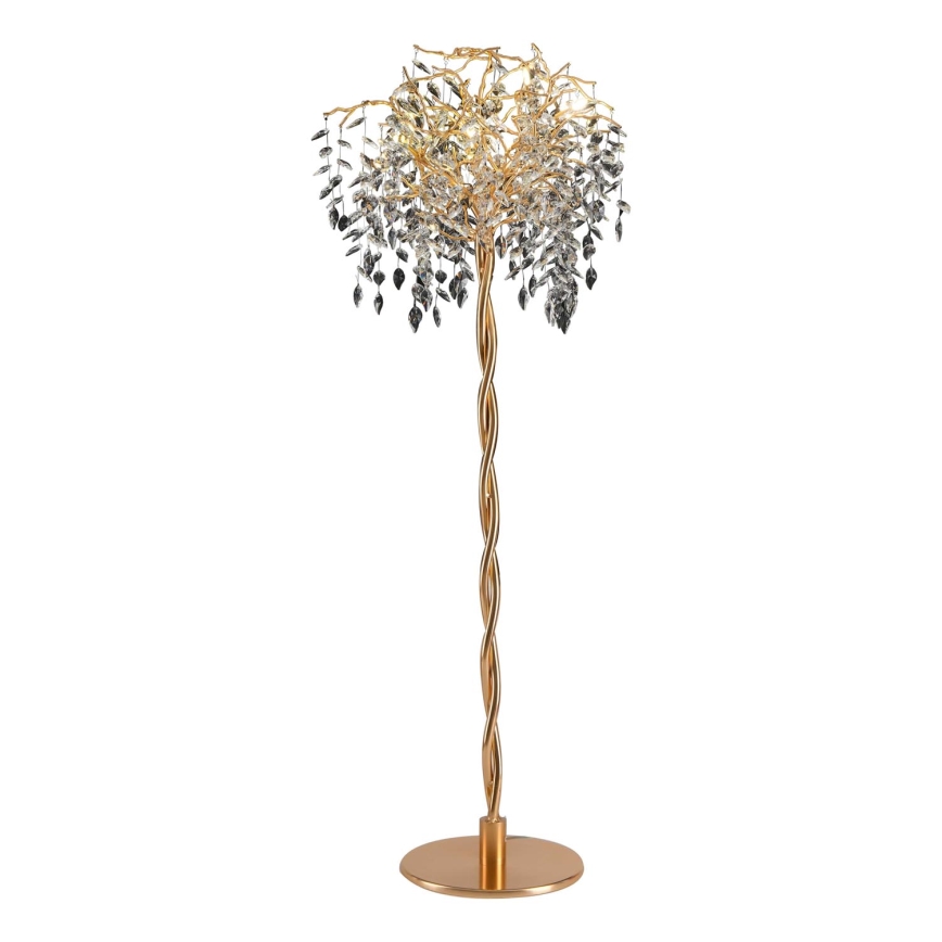 Lámpara de pie de cristal 5xG9/40W/230V dorado