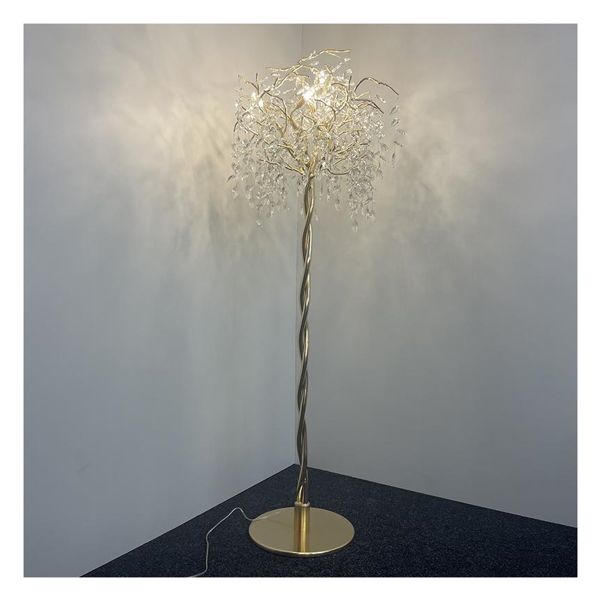 Lámpara de pie de cristal 5xG9/40W/230V dorado