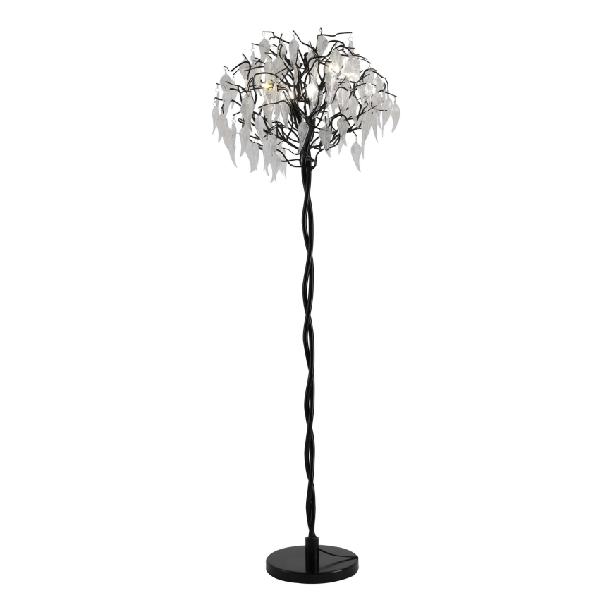 Lámpara de pie de cristal 5xG9/40W/230V negro