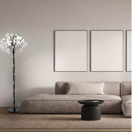 Lámpara de pie de cristal 5xG9/40W/230V negro