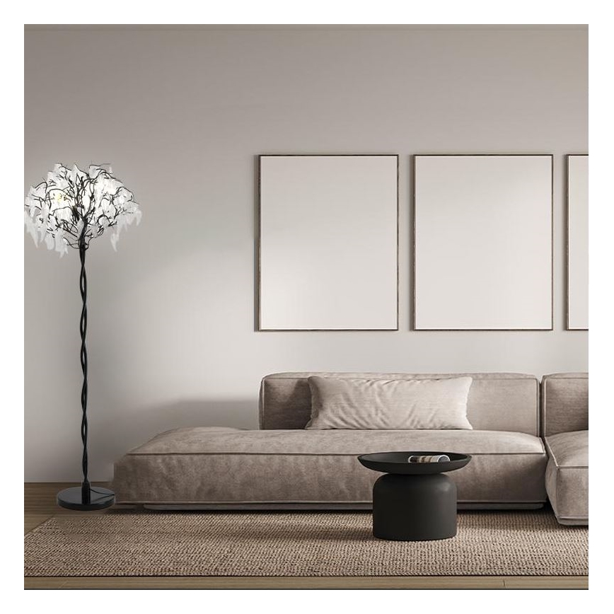 Lámpara de pie de cristal 5xG9/40W/230V negro