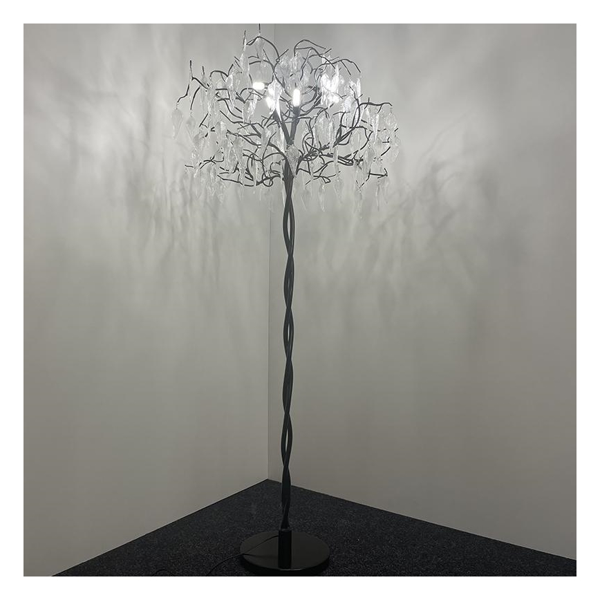Lámpara de pie de cristal 5xG9/40W/230V negro