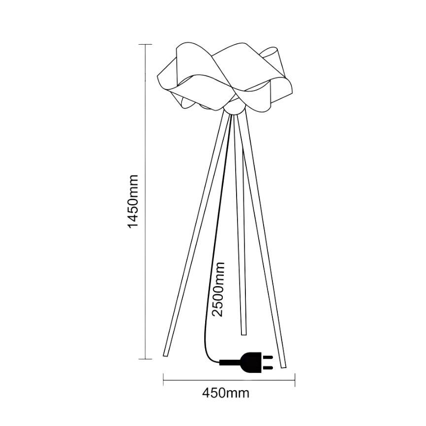 Lámpara de pie de madera 1xE27/60W/230V madera maciza/chapa/fresno