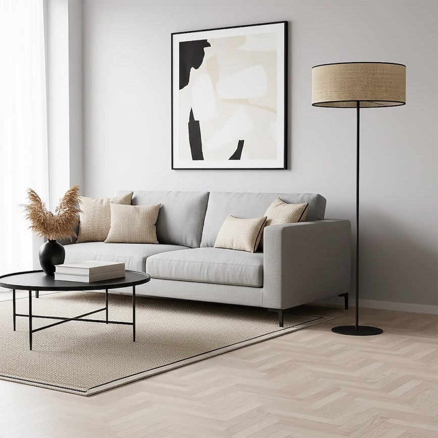 Lámpara de pie ECO 1xE27/15W/230V beige/ratán