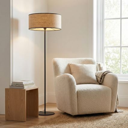 Lámpara de pie ECO 1xE27/15W/230V beige/ratán