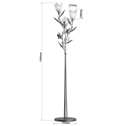 Lámpara de pie EDEN 3xE14/40W/230V cristal de Murano