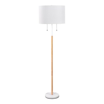 Lámpara de pie FOGO 2xE27/15W/230V blanca/beige