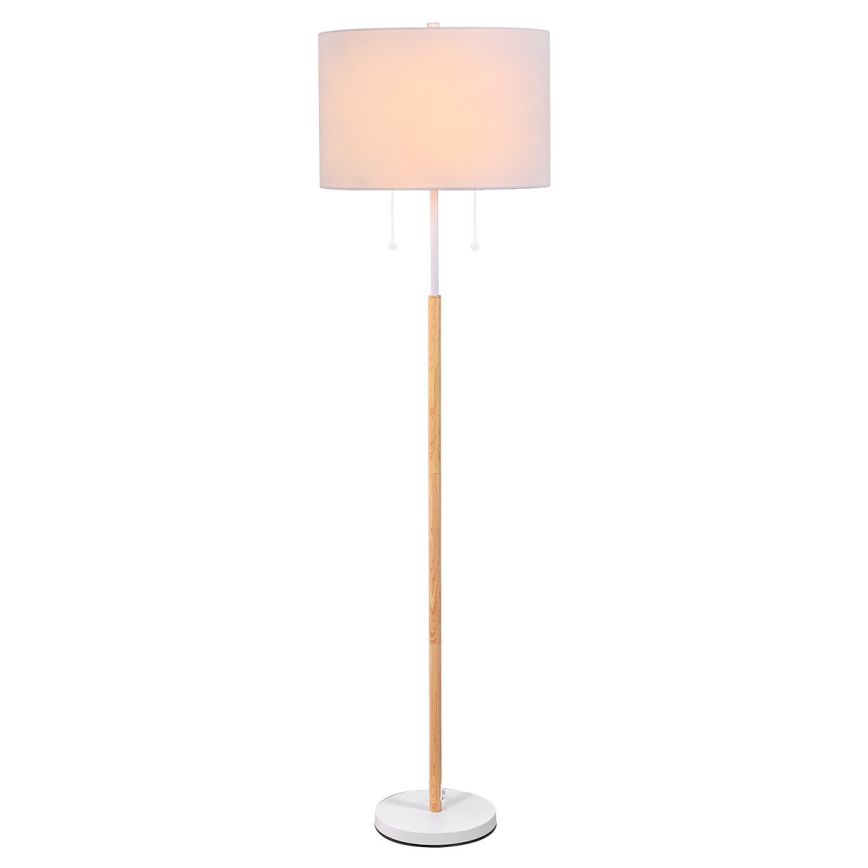 Lámpara de pie FOGO 2xE27/15W/230V blanca/beige