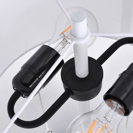 Lámpara de pie FOGO 2xE27/15W/230V blanca/beige