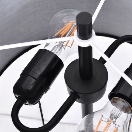 Lámpara de pie FOGO 2xE27/15W/230V negra