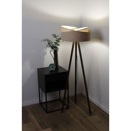 Lámpara de pie GALAXY 1xE27/60W/230V beige/wengué