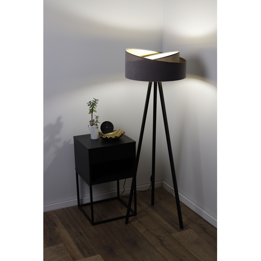 Lámpara de pie GALAXY 1xE27/60W/230V gris/crema/wengué