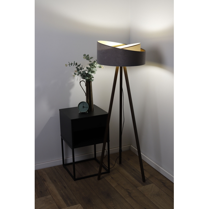 Lámpara de pie GALAXY 1xE27/60W/230V gris/wengué