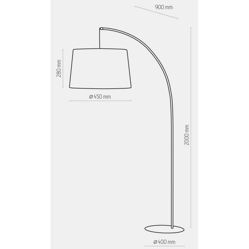 Lámpara de pie HANG 1xE27/25W/230V negro