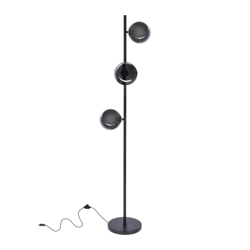 Lámpara de pie KAMA 3xG9/28W/230V negro/negro ahumado