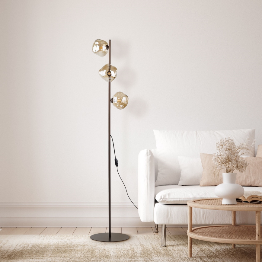 Lámpara de pie LAVA 3xG9/8W/230V bronce/beige ahumado