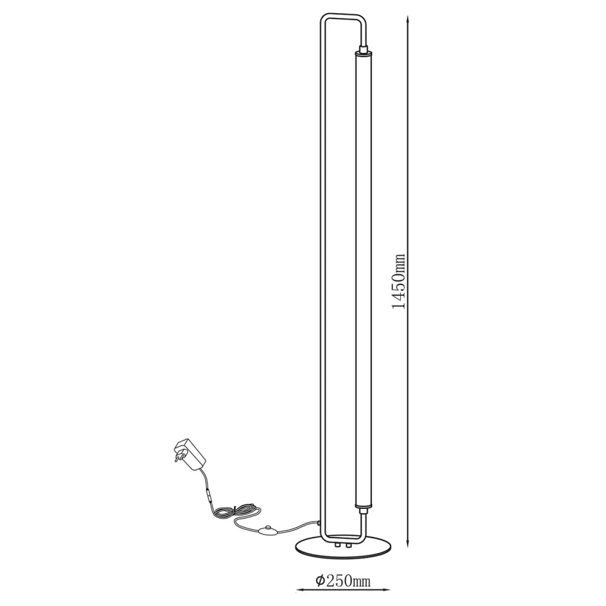 Lámpara de pie LED FELICJA LED/24W/230V 4000K negra