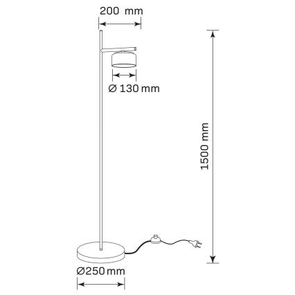 Lámpara de pie LED OFELIA 1xGX53/6W/230V negra/ahumada