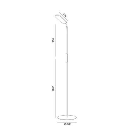 Lámpara de pie LED regulable TEILO LED/10W/230V 3000/4000/6500K negro + control remoto