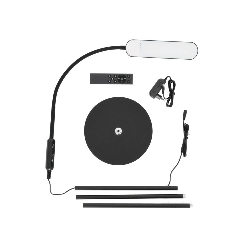 Lámpara de pie LED regulable TEILO LED/10W/230V 3000/4000/6500K negro + control remoto