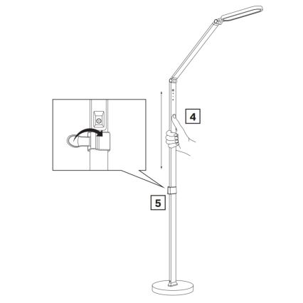 Lámpara de pie LED táctil regulable FERRARA LED/13W/230V 3000/4000/6000K negro