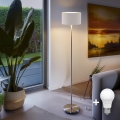 Lámpara de pie LED TUNJA 1xE27/20W/230V Ø 30 cm cromo mate/blanco