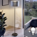 Lámpara de pie LED TUNJA 1xE27/20W/230V Ø 30 cm negra/gris