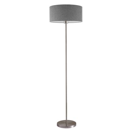 Lámpara de pie LED TUNJA 1xE27/20W/230V Ø 38 cm cromo mate/gris