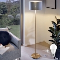 Lámpara de pie LED TUNJA 1xE27/20W/230V Ø 38 cm dorado/gris