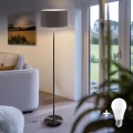 Lámpara de pie LED TUNJA 1xE27/20W/230V Ø 38 cm negro/marrón