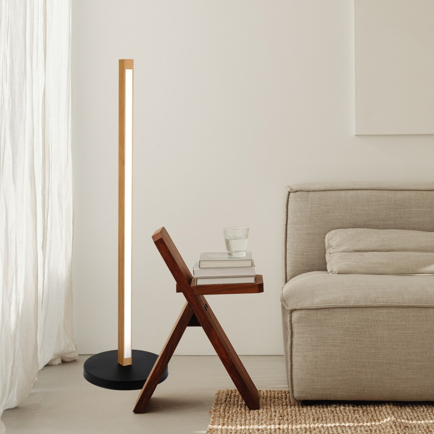 Lámpara de pie LED VERDE LED/18W/230V 3000K roble/negro