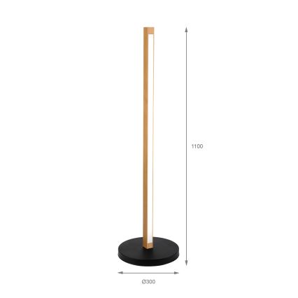 Lámpara de pie LED VERDE LED/18W/230V 3000K roble/negro