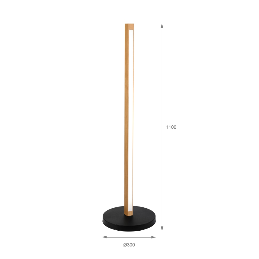 Lámpara de pie LED VERDE LED/18W/230V 3000K roble/negro