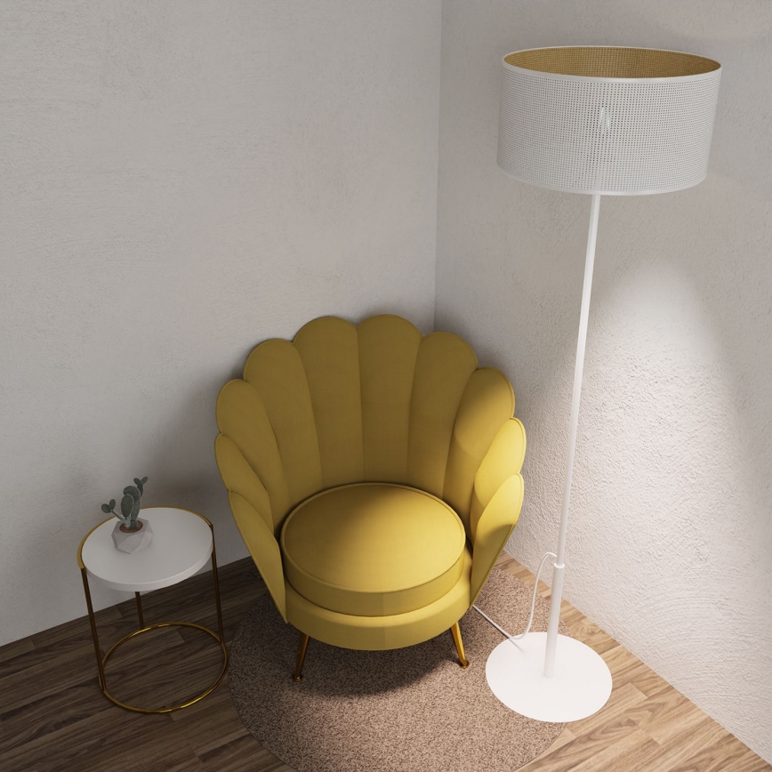 Lámpara de pie LOFT SHADE 1xE27/60W/230V blanca/dorada