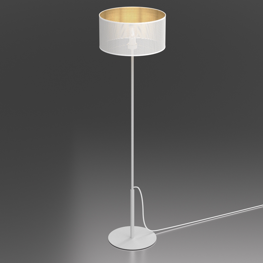 Lámpara de pie LOFT SHADE 1xE27/60W/230V blanca/dorada