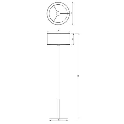 Lámpara de pie LOFT SHADE 1xE27/60W/230V blanca/dorada