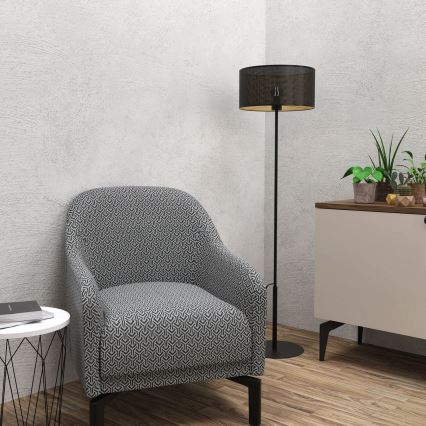 Lámpara de pie LOFT SHADE 1xE27/60W/230V negra/dorada