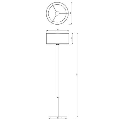 Lámpara de pie LOFT SHADE 1xE27/60W/230V negra