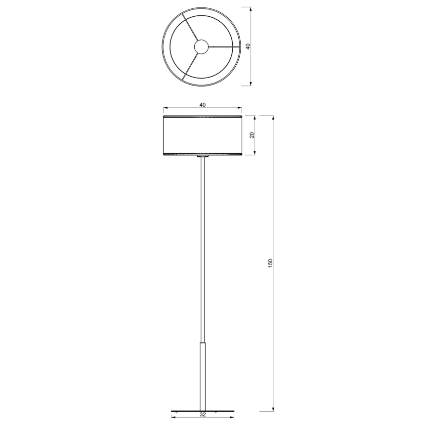 Lámpara de pie LOFT SHADE 1xE27/60W/230V negra