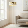 Lámpara de pie LUX 1xE27/15W/230V blanca/dorada