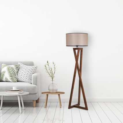 Lámpara de pie MACKA 1xE27/60W/230V beige/marrón
