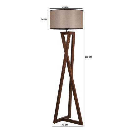 Lámpara de pie MACKA 1xE27/60W/230V beige/marrón
