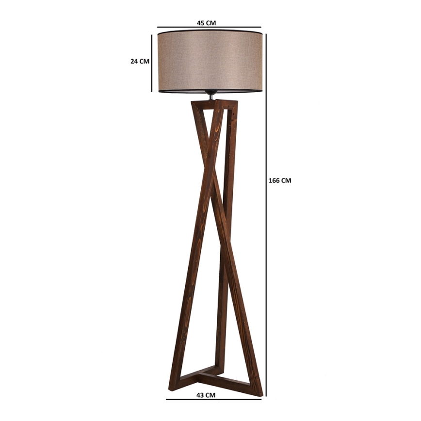 Lámpara de pie MACKA 1xE27/60W/230V beige/marrón